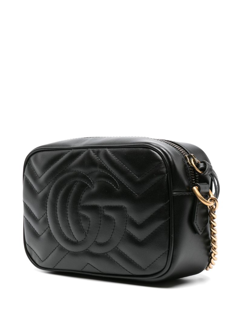 Black Gg Marmont Mini Leather Camera Bag