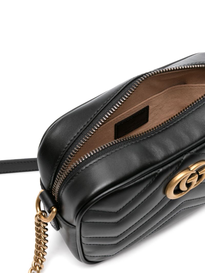 Black Gg Marmont Mini Leather Camera Bag