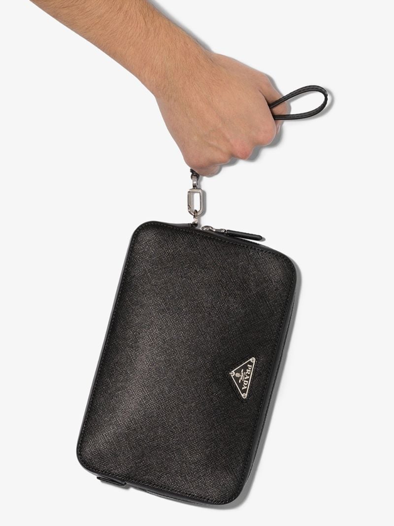 Black Saffiano Leather Pouch