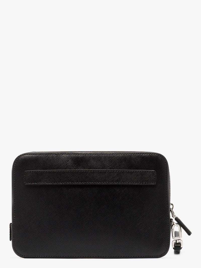 Black Saffiano Leather Pouch