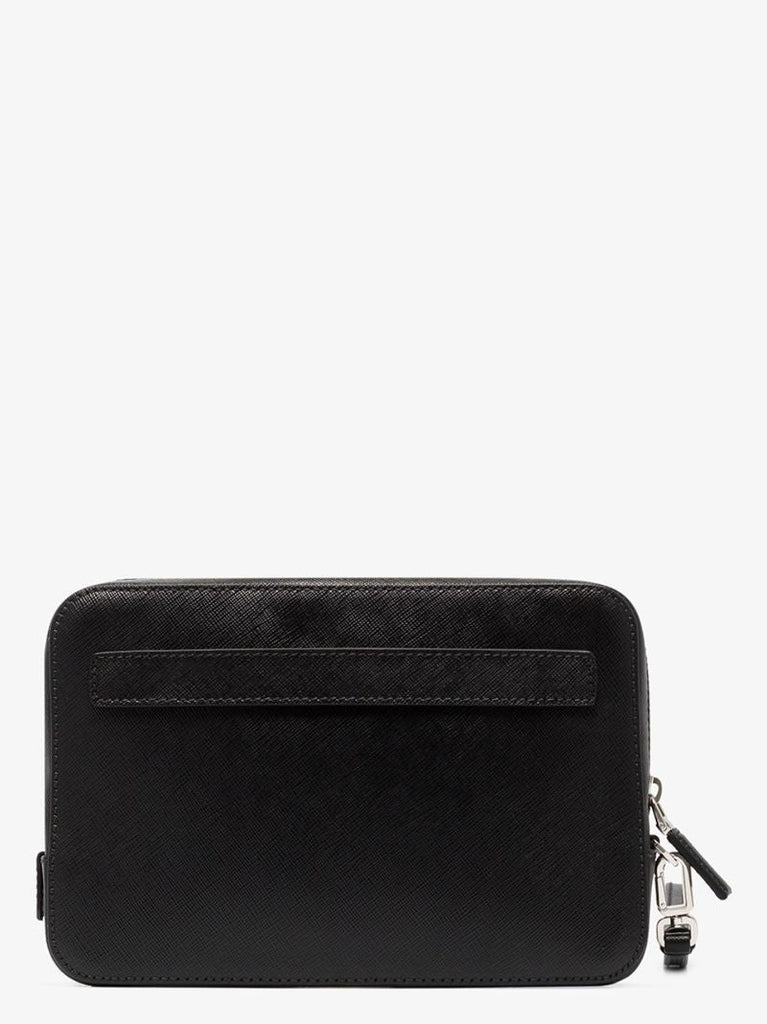 Black Saffiano Leather Pouch