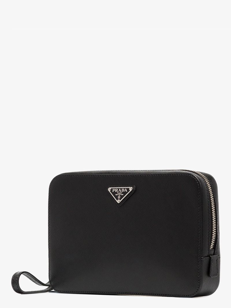 Black Saffiano Leather Pouch