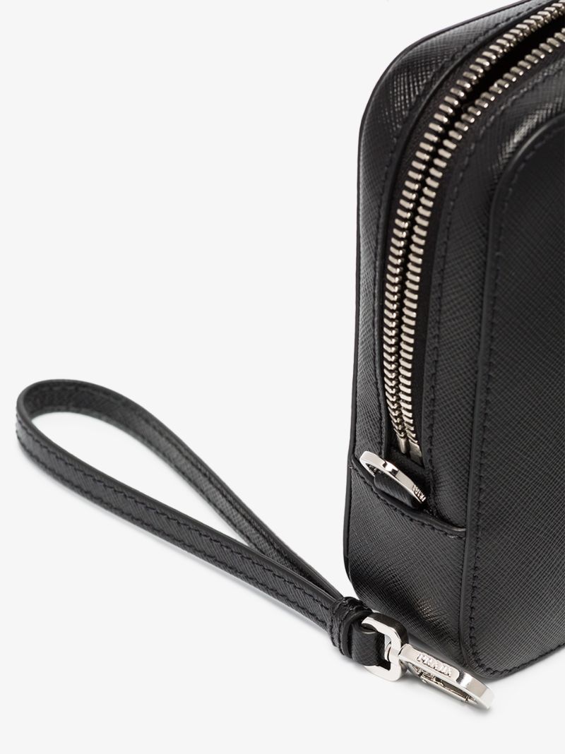 Black Saffiano Leather Pouch