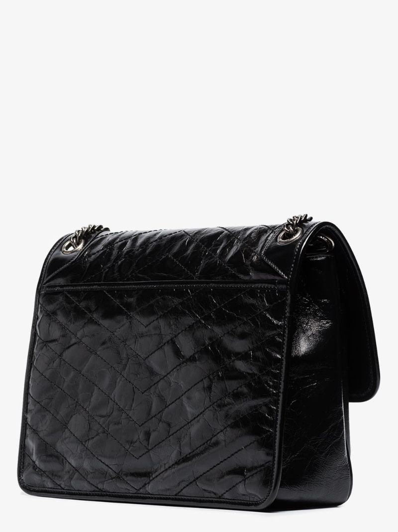 Black Niki Large Leather Shoulder Bag