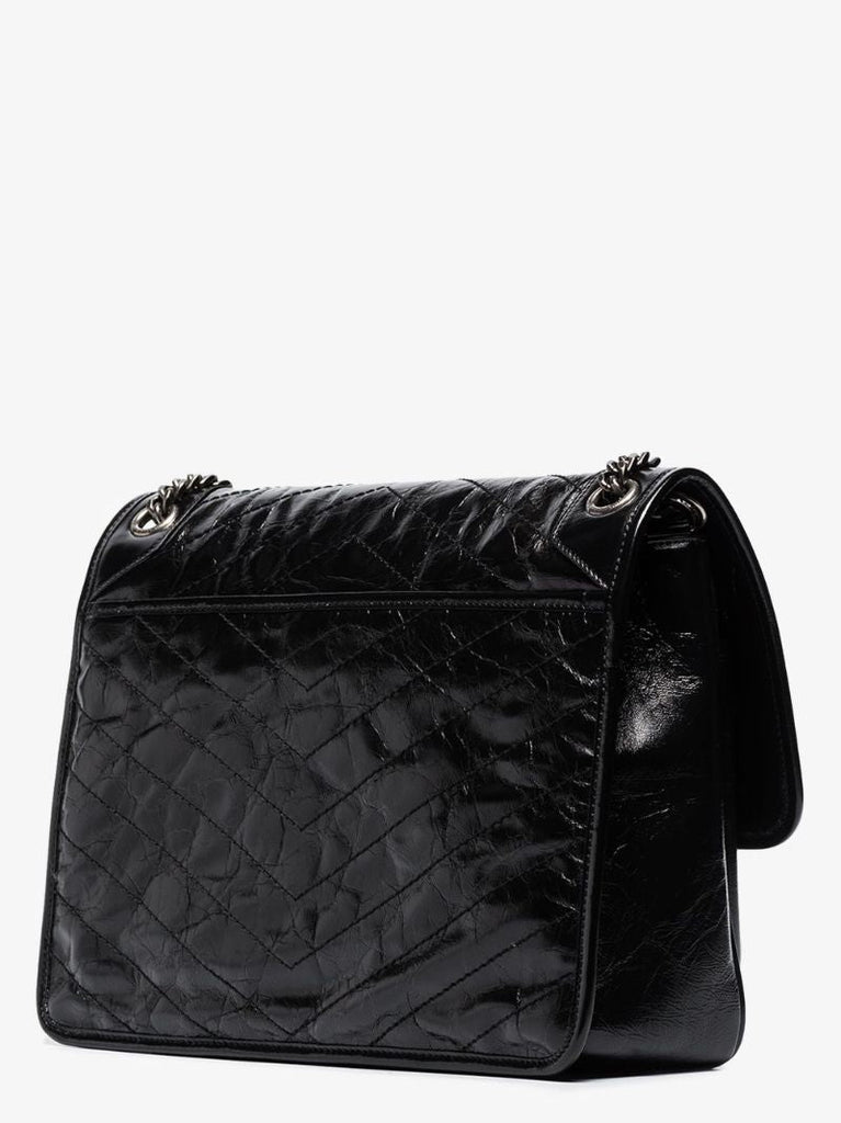 Black Niki Large Leather Shoulder Bag