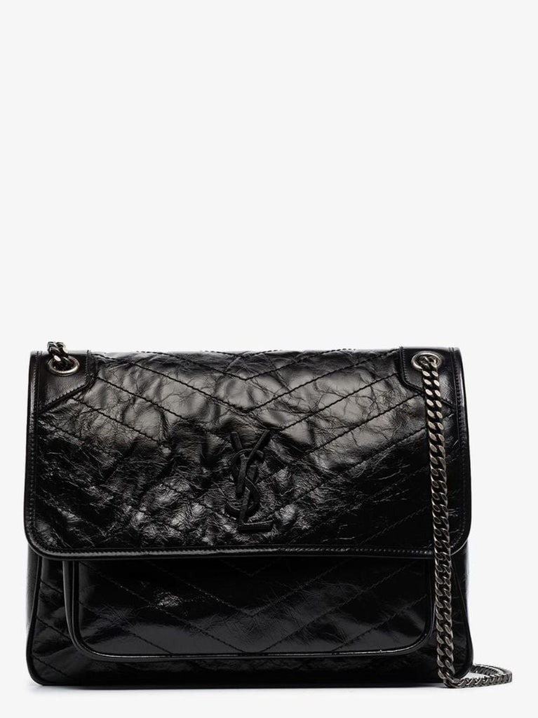 Black Niki Large Leather Shoulder Bag