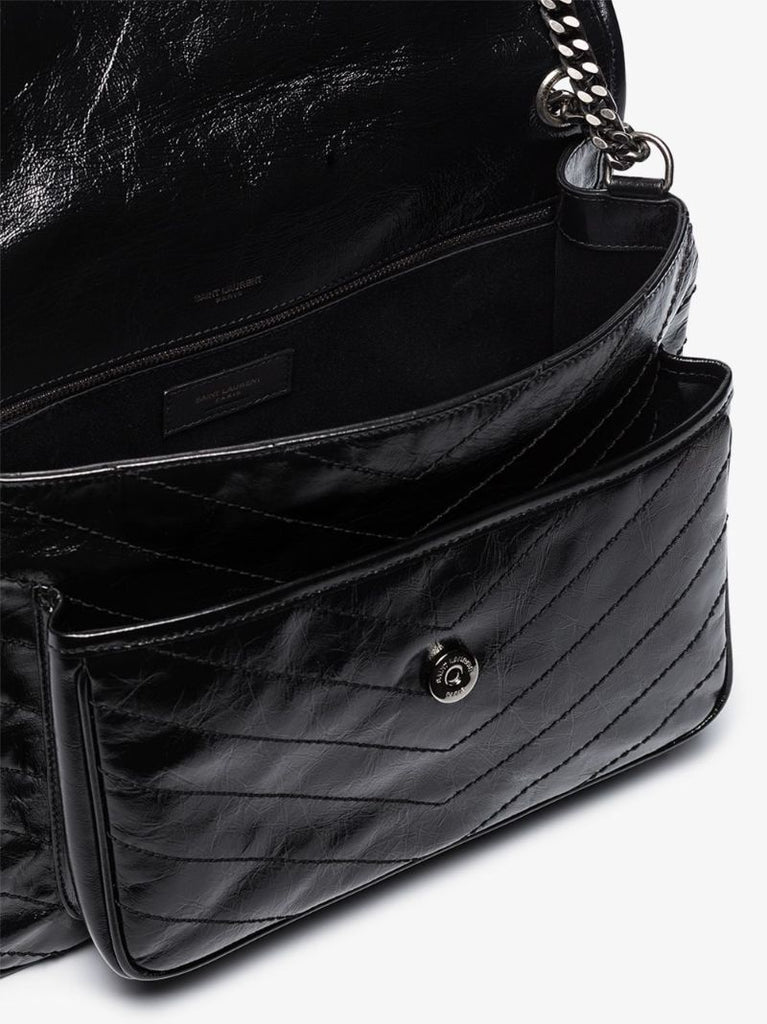 Black Niki Large Leather Shoulder Bag