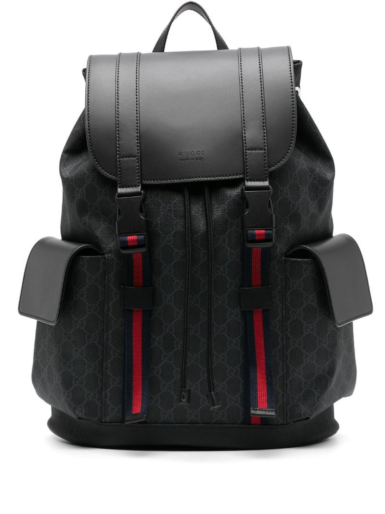 Grey Gg Supreme Leather Backpack