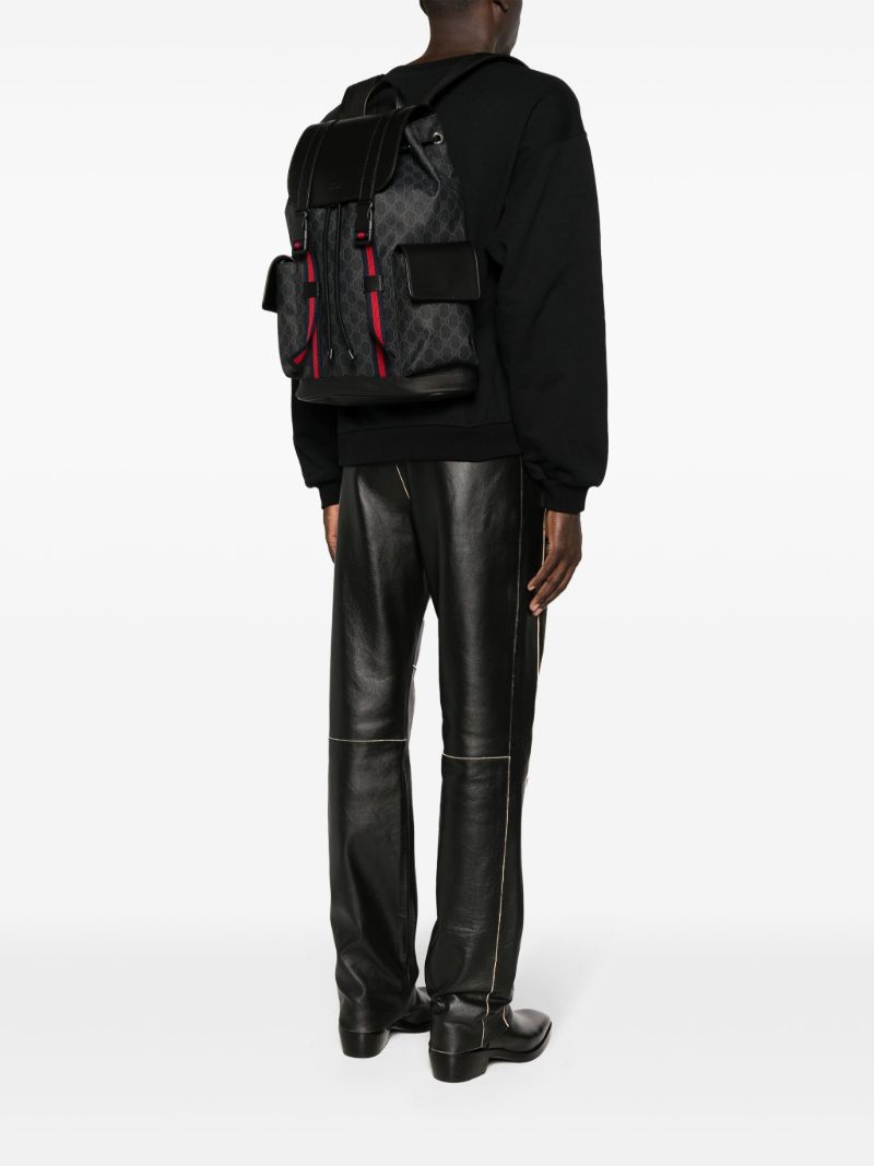 Grey Gg Supreme Leather Backpack