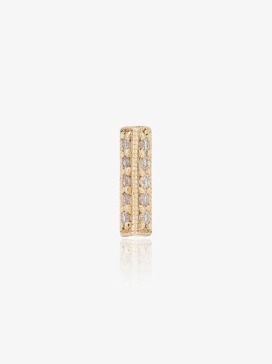 18k Yellow Gold and Oblong Diamond Single Stud
