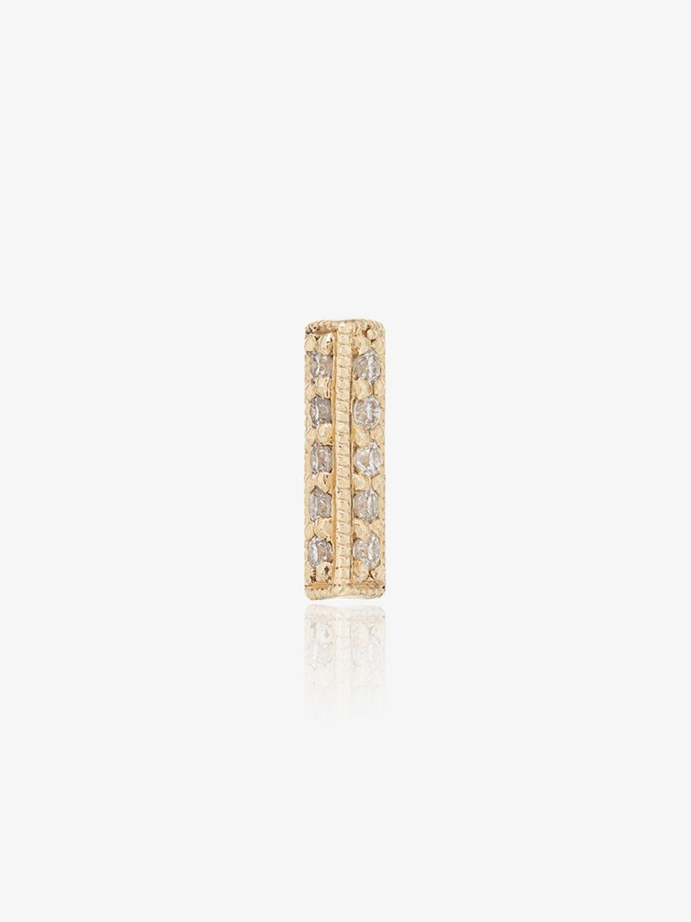 18k Yellow Gold and Oblong Diamond Single Stud