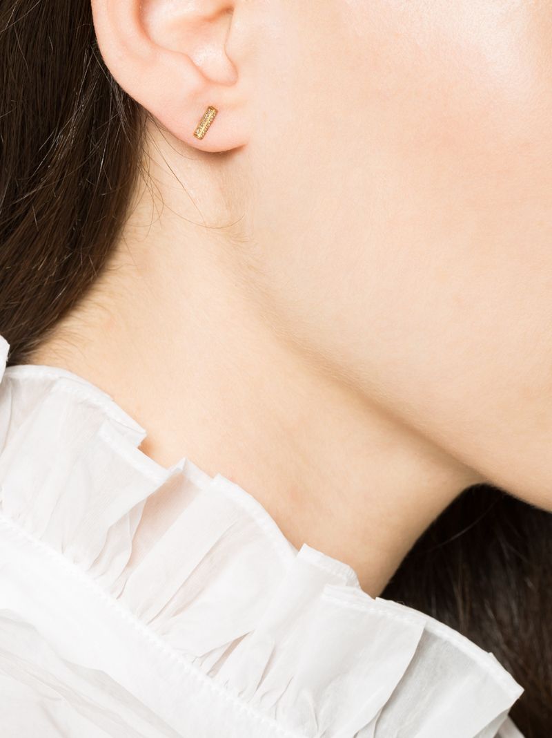 18k Yellow Gold and Oblong Diamond Single Stud