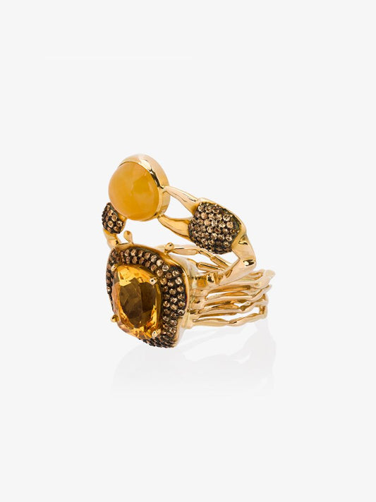 18k Yellow Gold Thalasa Diamond Sapphire Ring