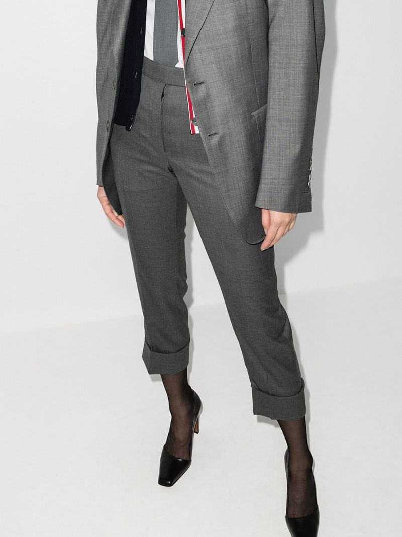 Cropped Slim Leg Trousers