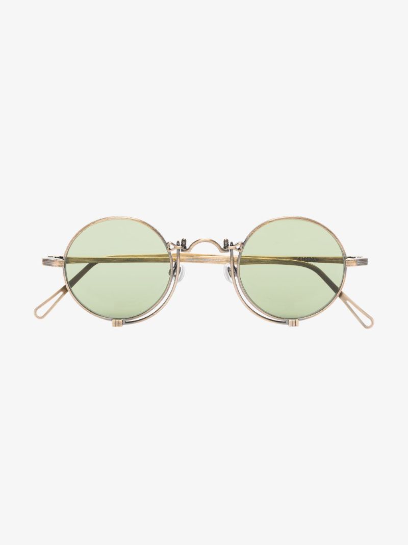 Gold Tone Round Sunglasses