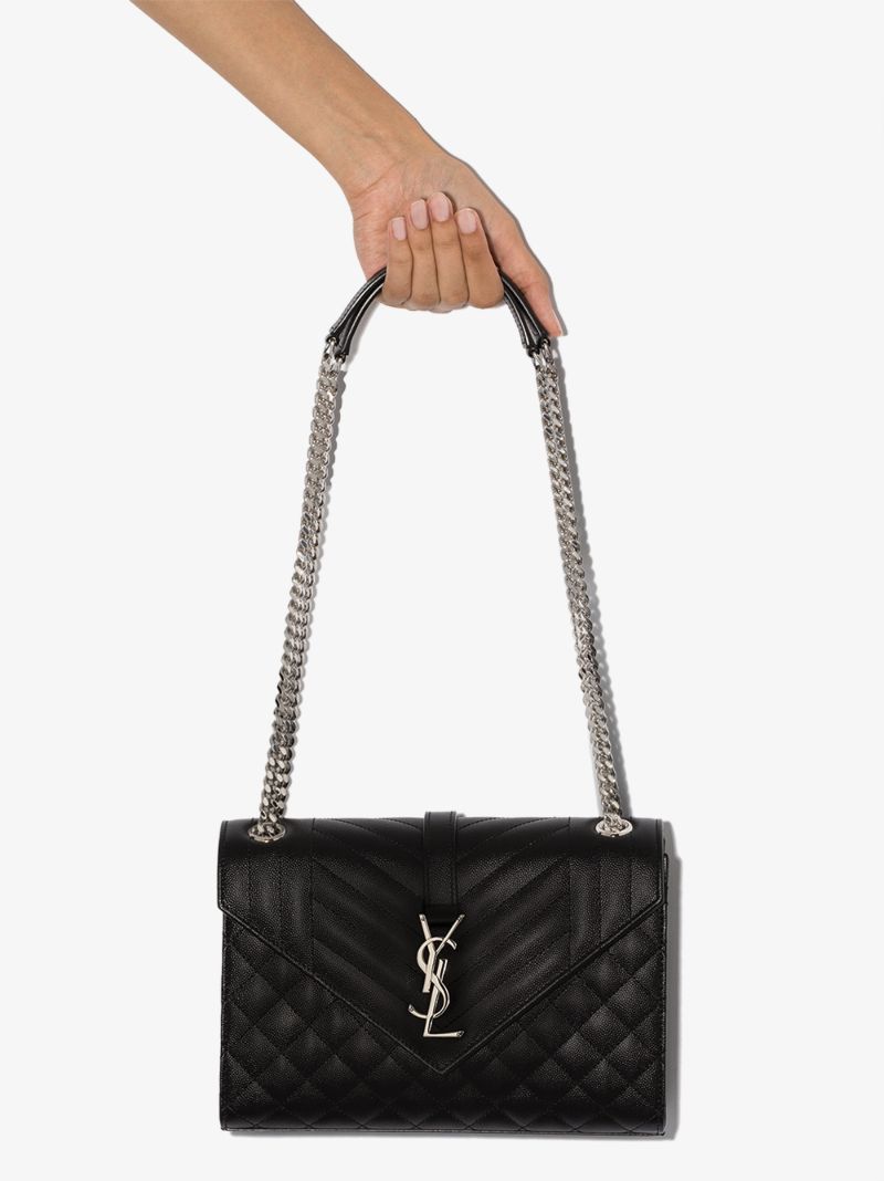 Black Envelope Small Leather Shoulder Bag