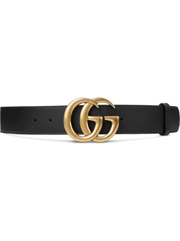 Black Gg Logo Leather Belt