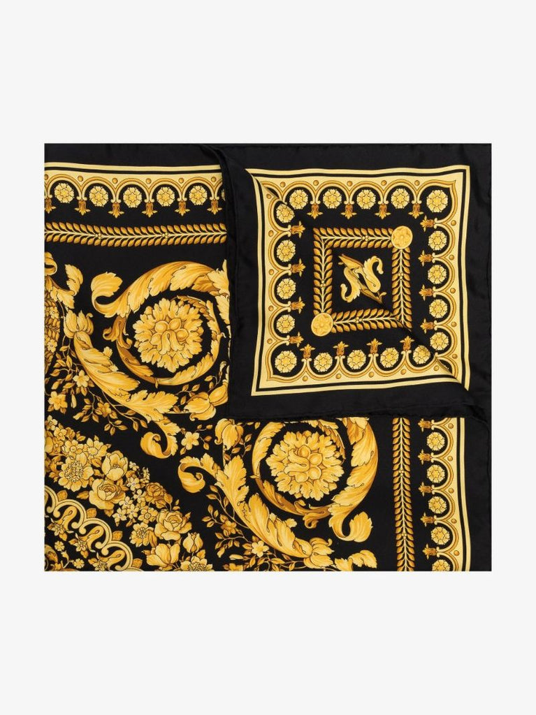 Black and Gold Barocco Silk Scarf