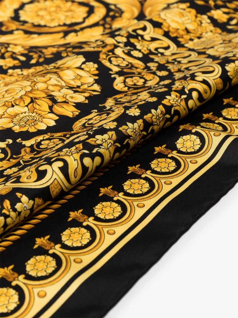 Black and Gold Barocco Silk Scarf