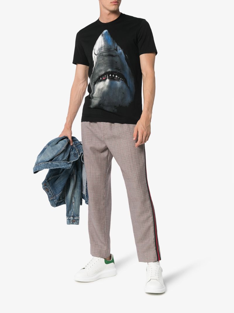 Shark Print Cotton Short Sleeve T Shirt