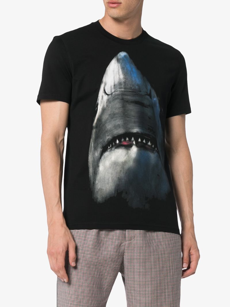 Shark Print Cotton Short Sleeve T Shirt