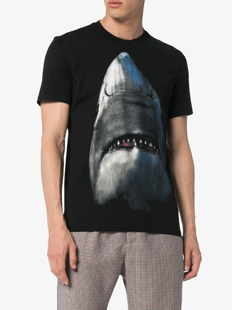 Shark Print Cotton Short Sleeve T Shirt