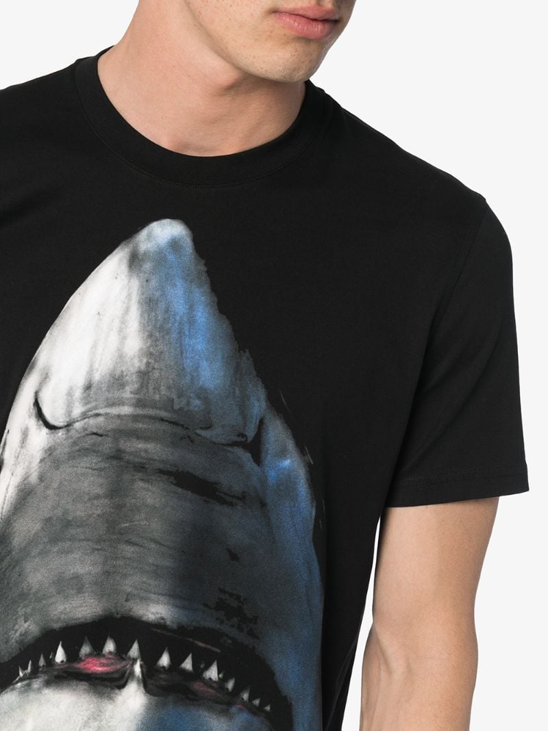 Shark Print Cotton Short Sleeve T Shirt