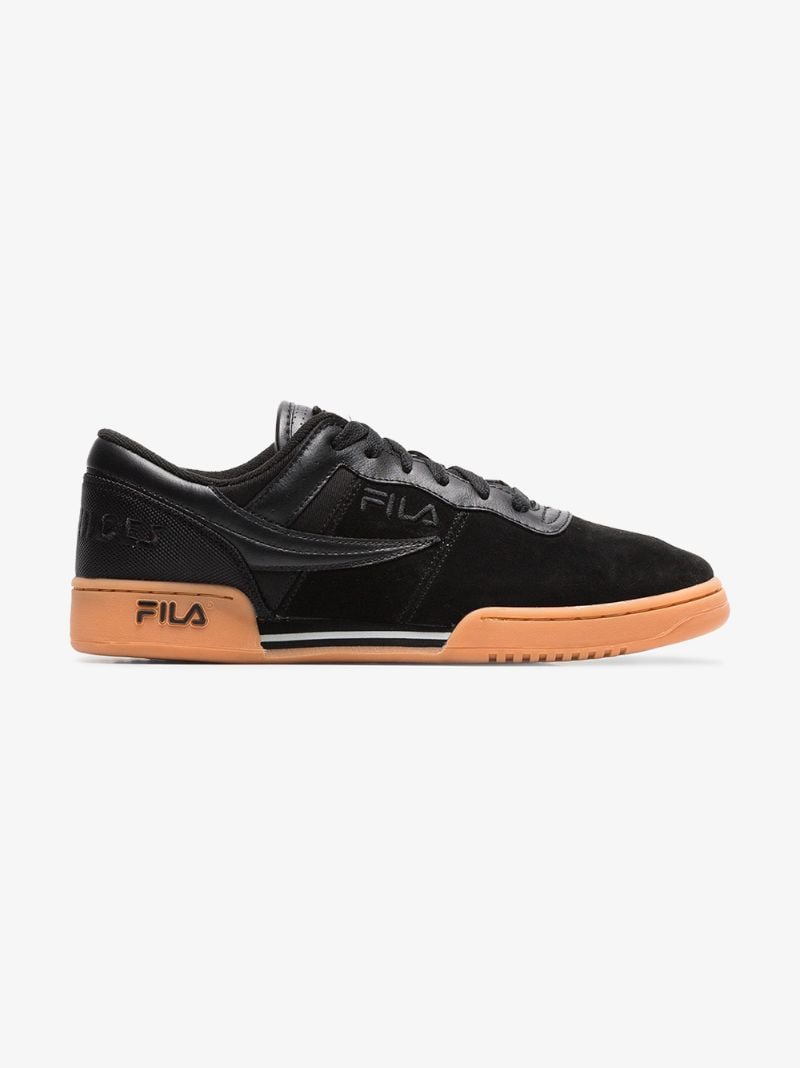 X Fila Black and Brown Original Fitness Suede Sneakers