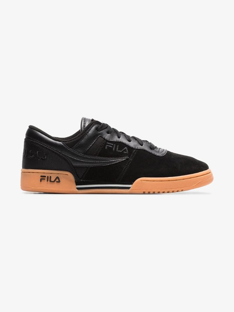 X Fila Black and Brown Original Fitness Suede Sneakers