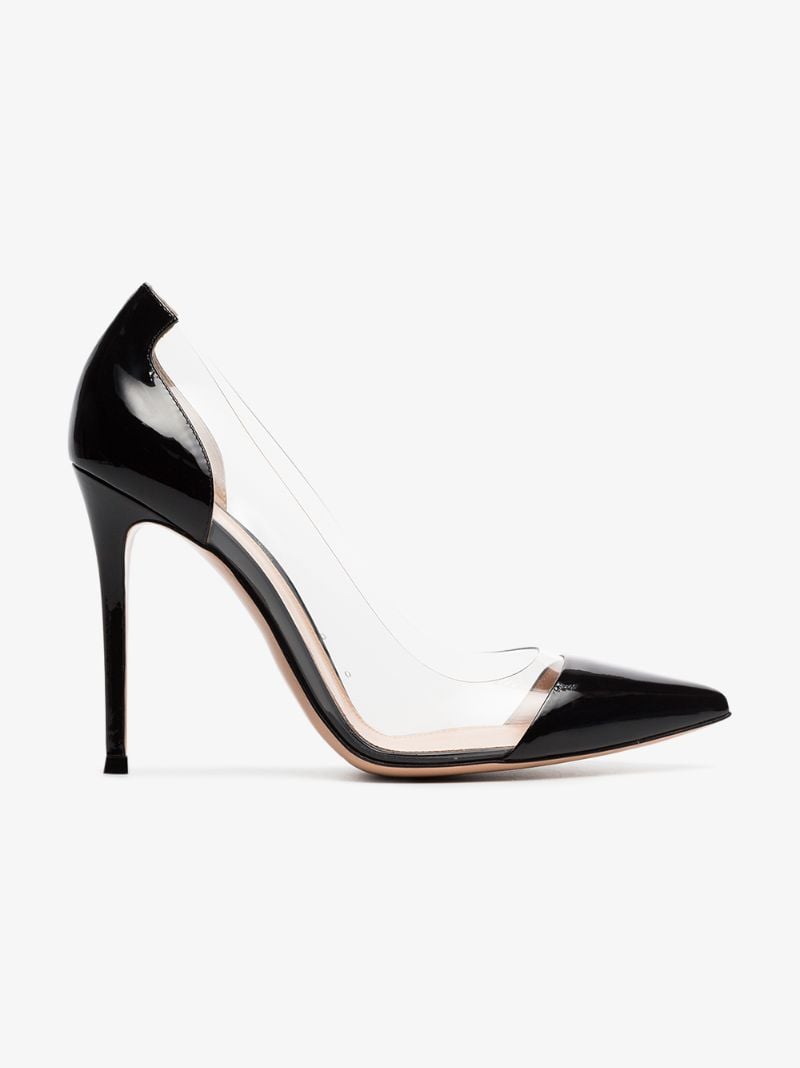 Black and Transparent Plexi 105 Pvc Pumps