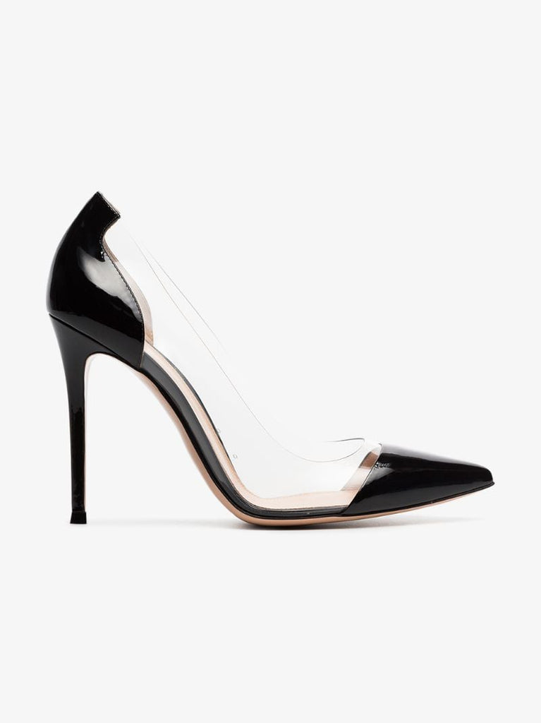 Black and Transparent Plexi 105 Pvc Pumps