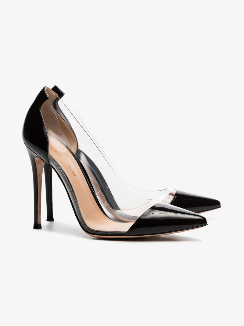 Black and Transparent Plexi 105 Pvc Pumps