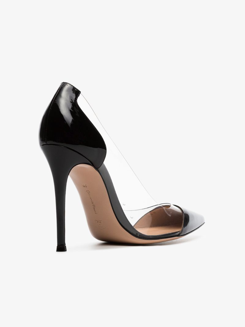 Black and Transparent Plexi 105 Pvc Pumps