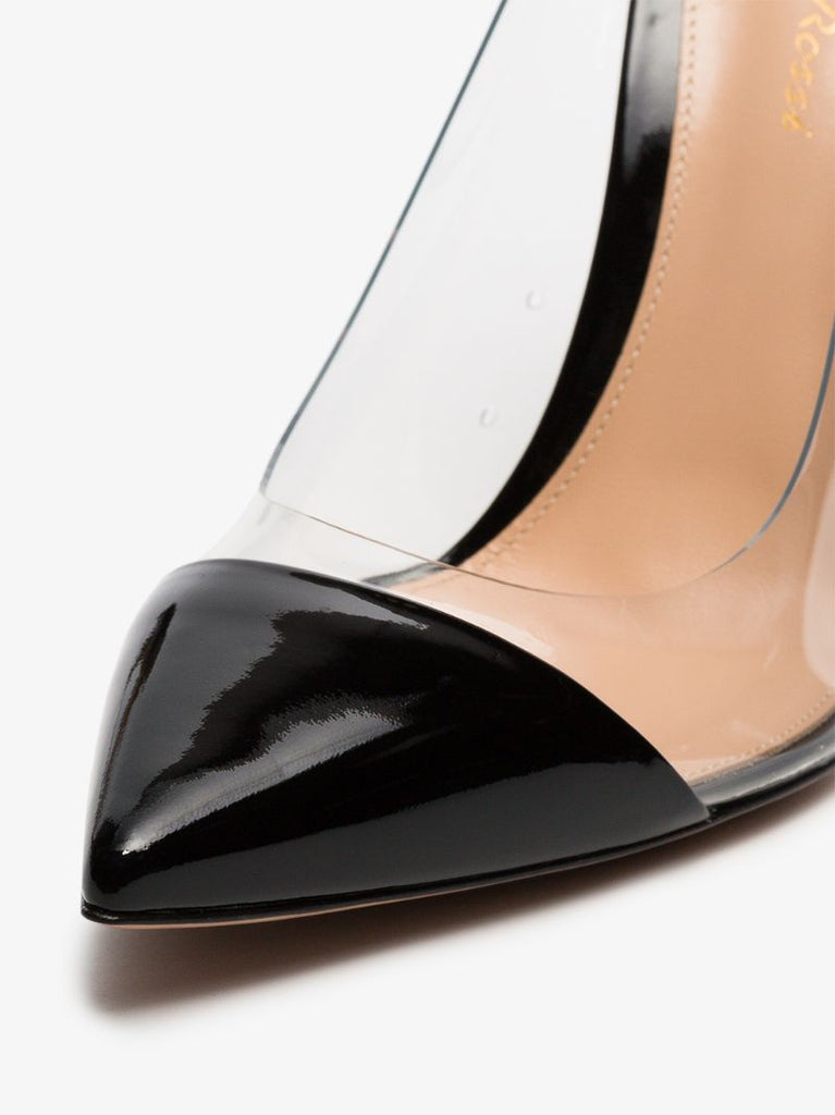 Black and Transparent Plexi 105 Pvc Pumps