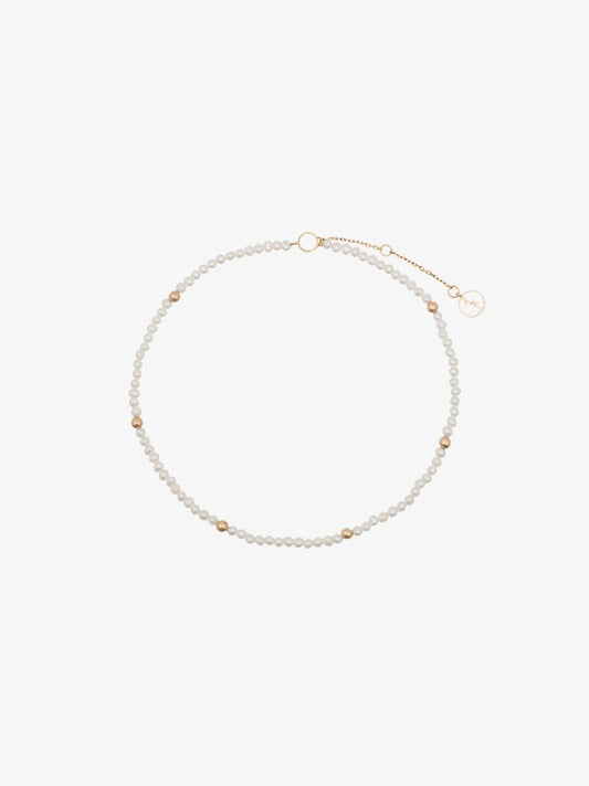 14k Yellow Gold and Pearl Anklet