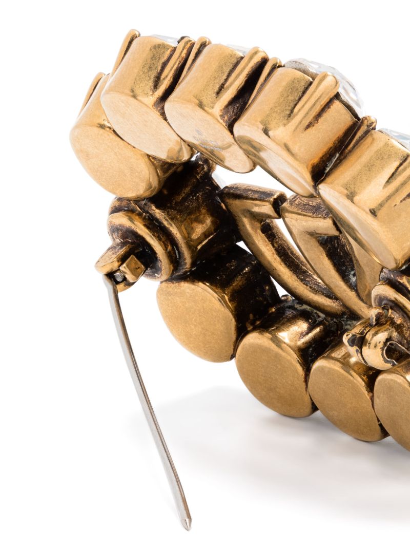 Gold-tone Gg Crystal Brooch
