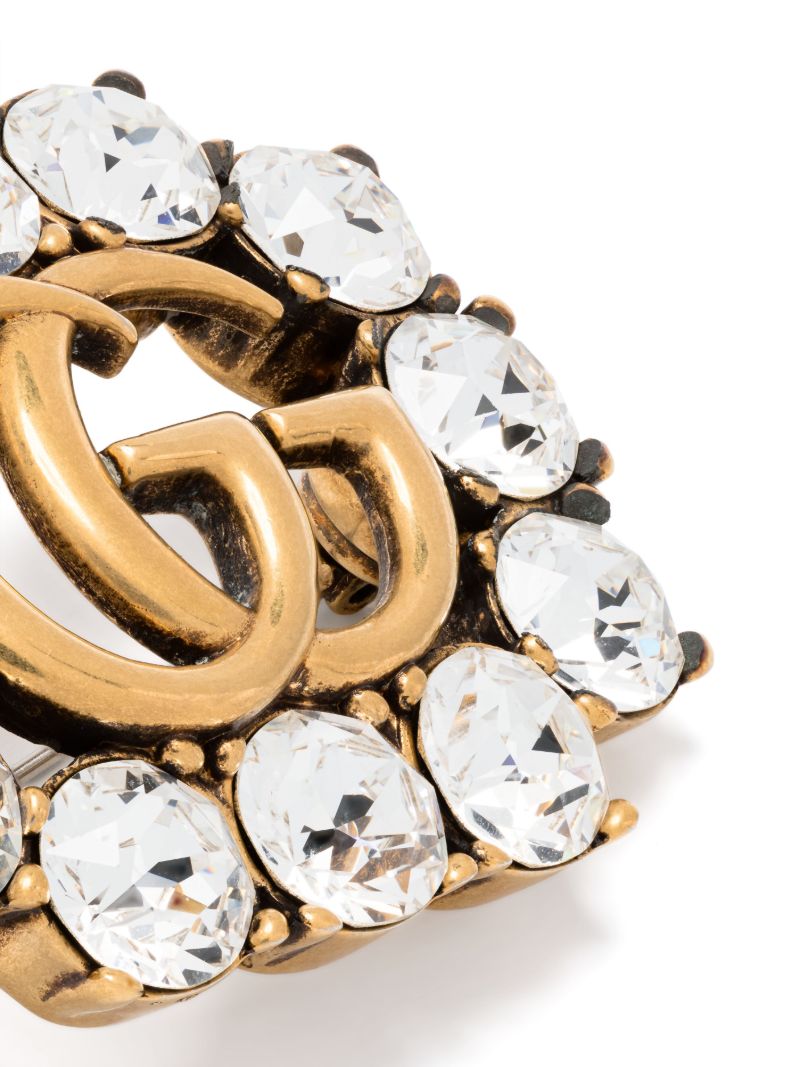 Gold-tone Gg Crystal Brooch