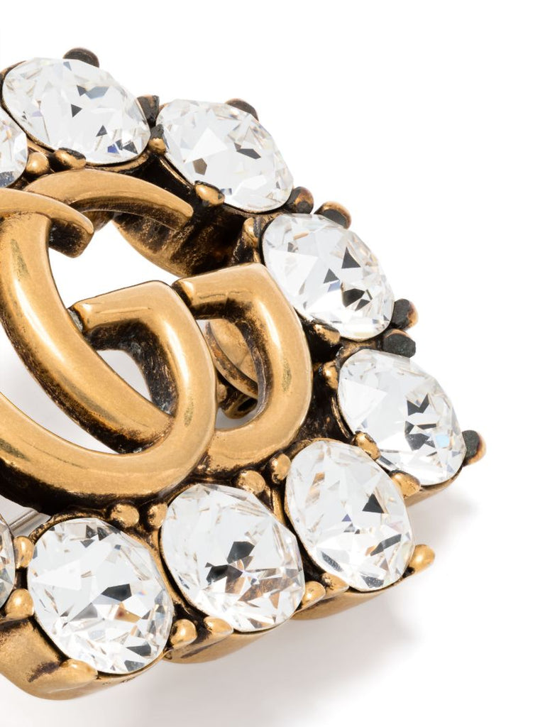 Gold-tone Gg Crystal Brooch