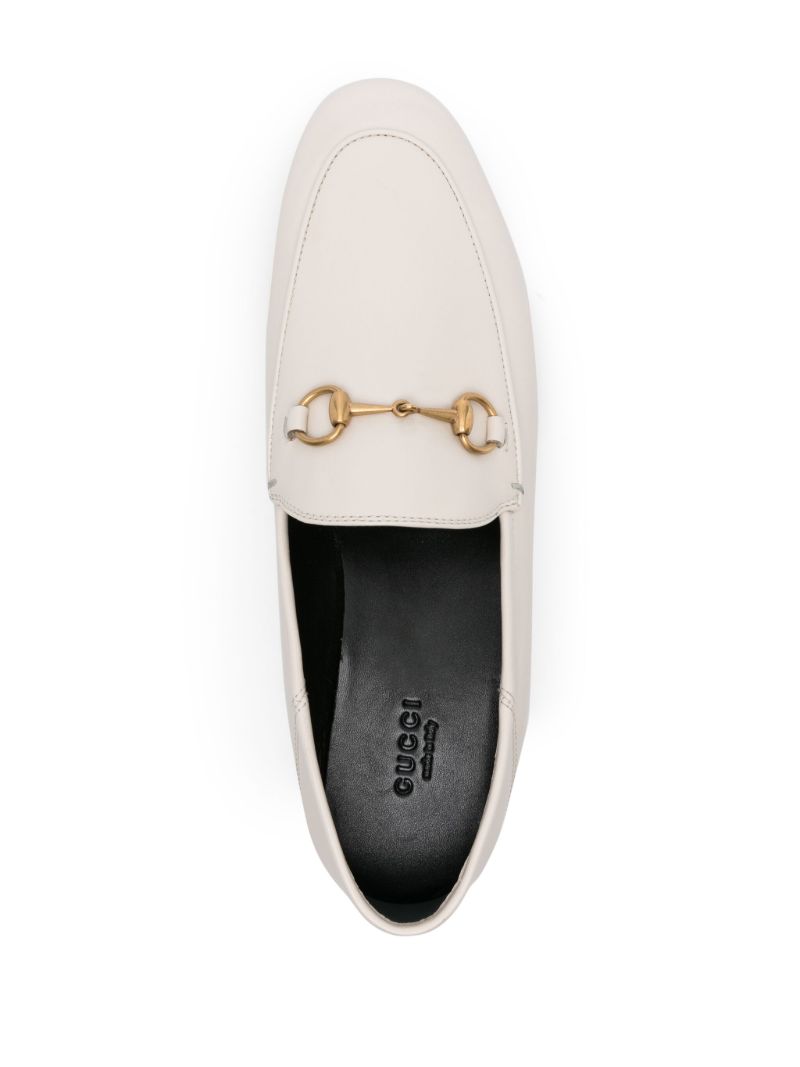 White Horsebit Leather Loafers
