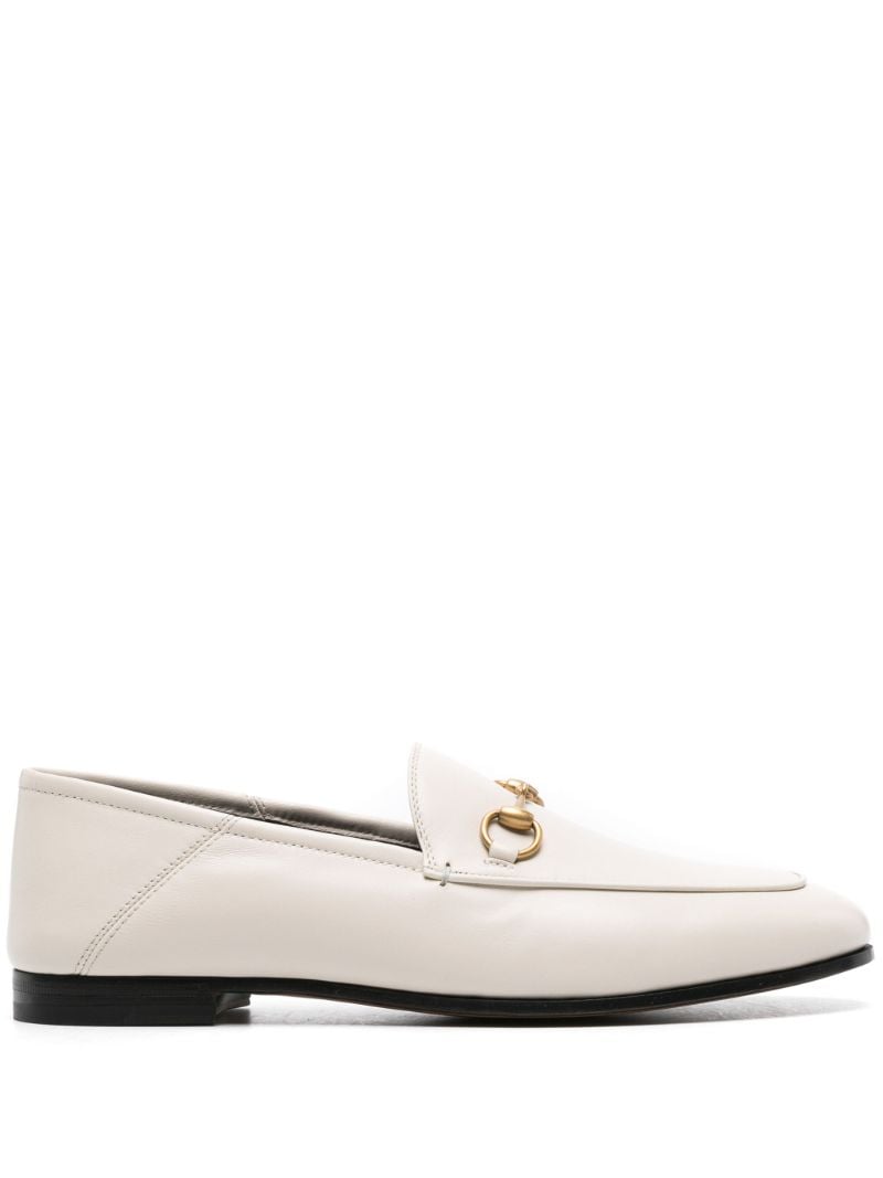 White Horsebit Leather Loafers