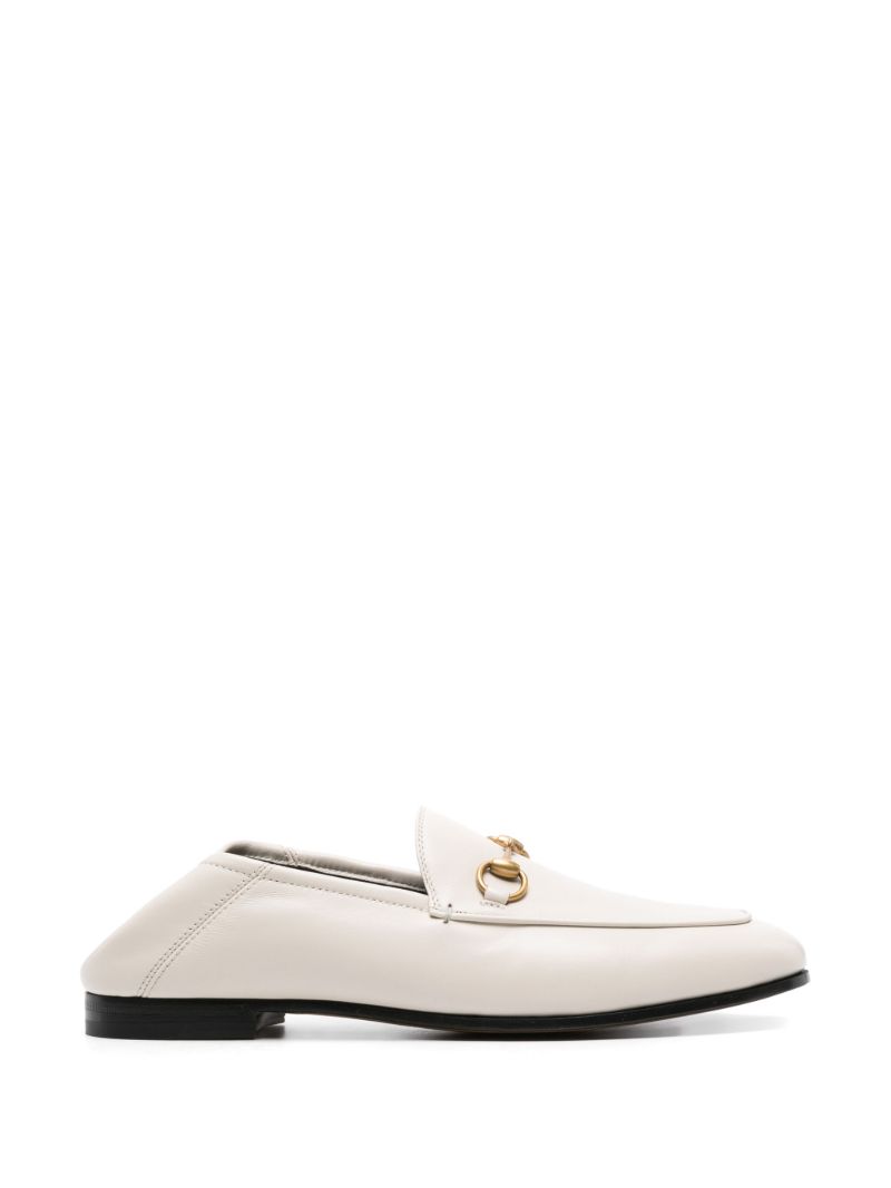 White Horsebit Leather Loafers
