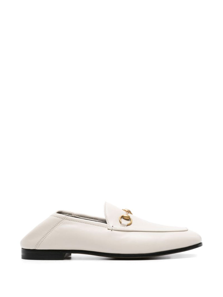 White Horsebit Leather Loafers