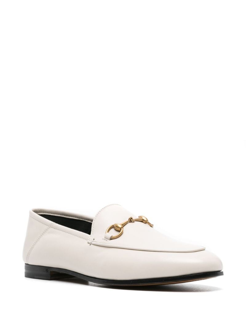 White Horsebit Leather Loafers