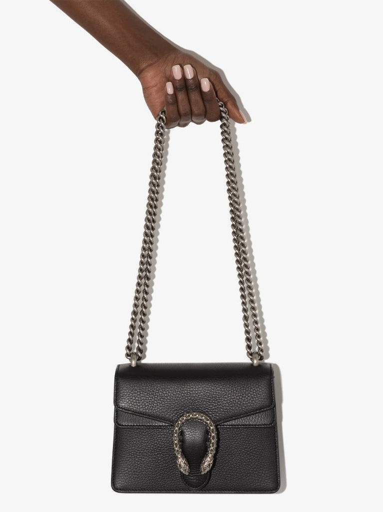 Black Dionysus Mini Leather Shoulder Bag