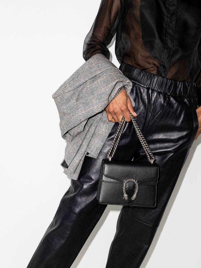 Black Dionysus Mini Leather Shoulder Bag