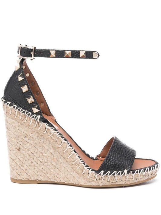 Double Rockstud 95mm Wedge Espadrilles