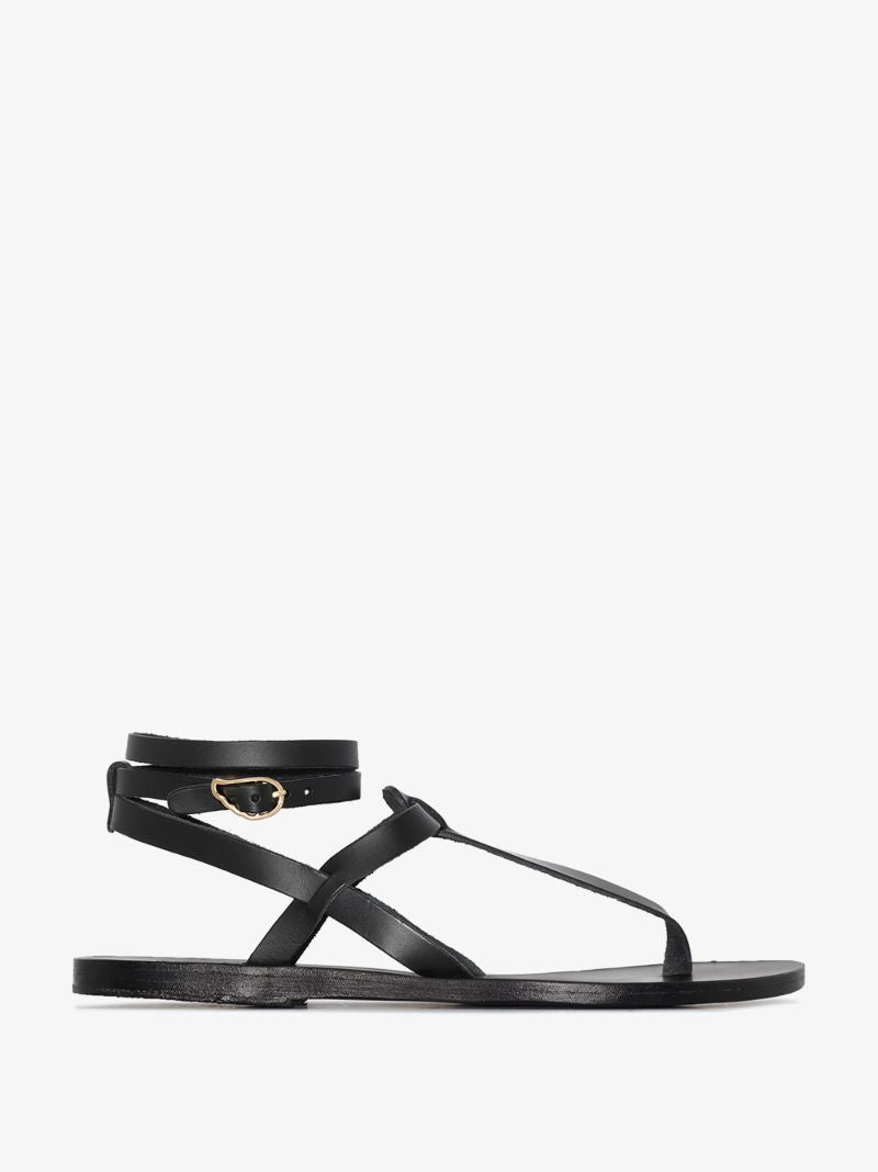 Black Estia Ankle Strap Sandals