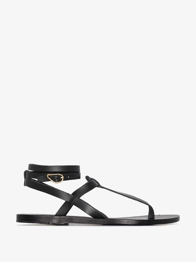 Black Estia Ankle Strap Sandals