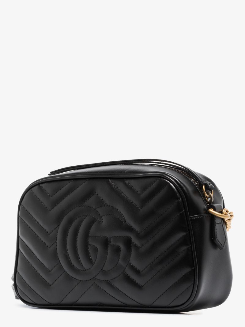 Black Gg Marmont Mini Leather Camera Bag