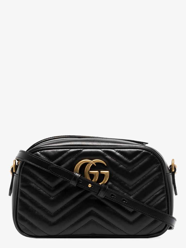 Black Gg Marmont Mini Leather Camera Bag